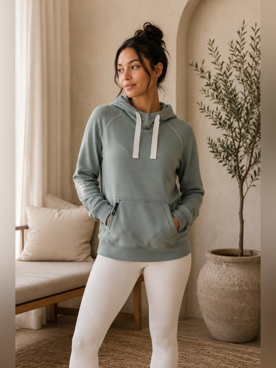 Athleta Tops - Athleta x Allyson Felix Sage Green Hoodie Small Zip Pocket Athleisure Pullover